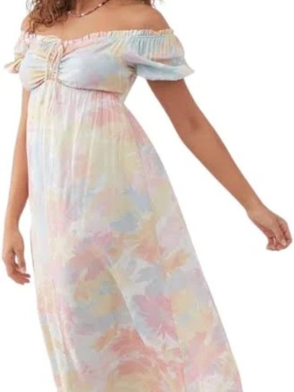 O'Neill Gladys Off The Shoulder Pastel Floral Midi Dress - Size Small